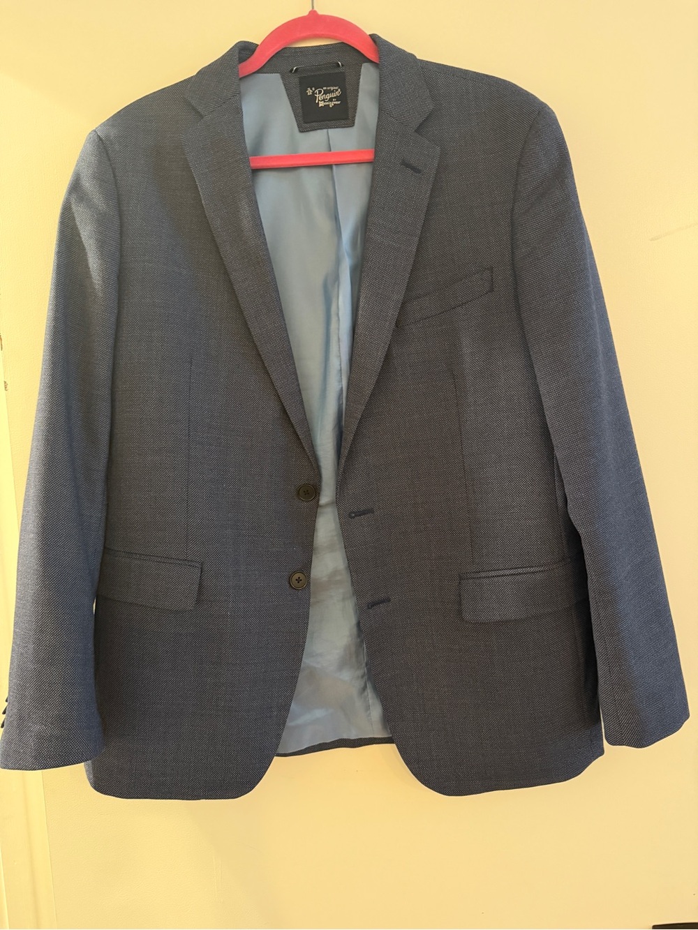 Men's Blue Textured Sport Coat - Lightweight Two-Button Blazer